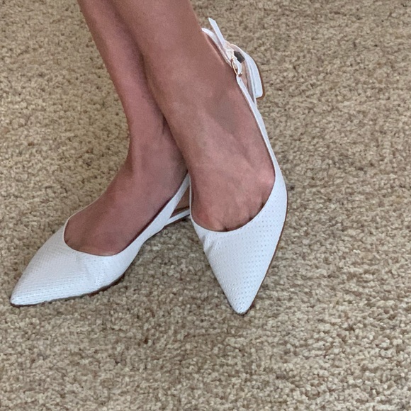 slingback white flats